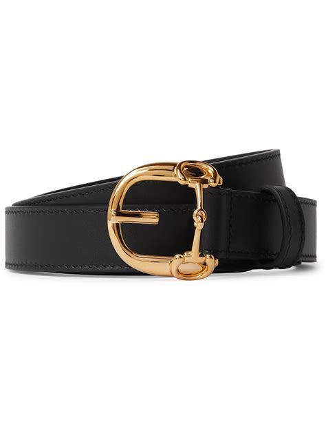 gucci leather skinny belt with horsebit|gucci horsebit belt men's.